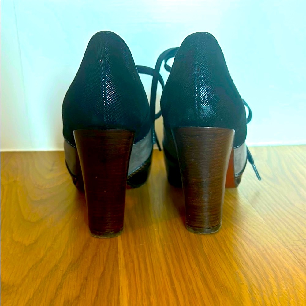 Chie Mihara heeled brogues Black and Gray Lace-Up Shoes size 36 - Picture 3 of 8